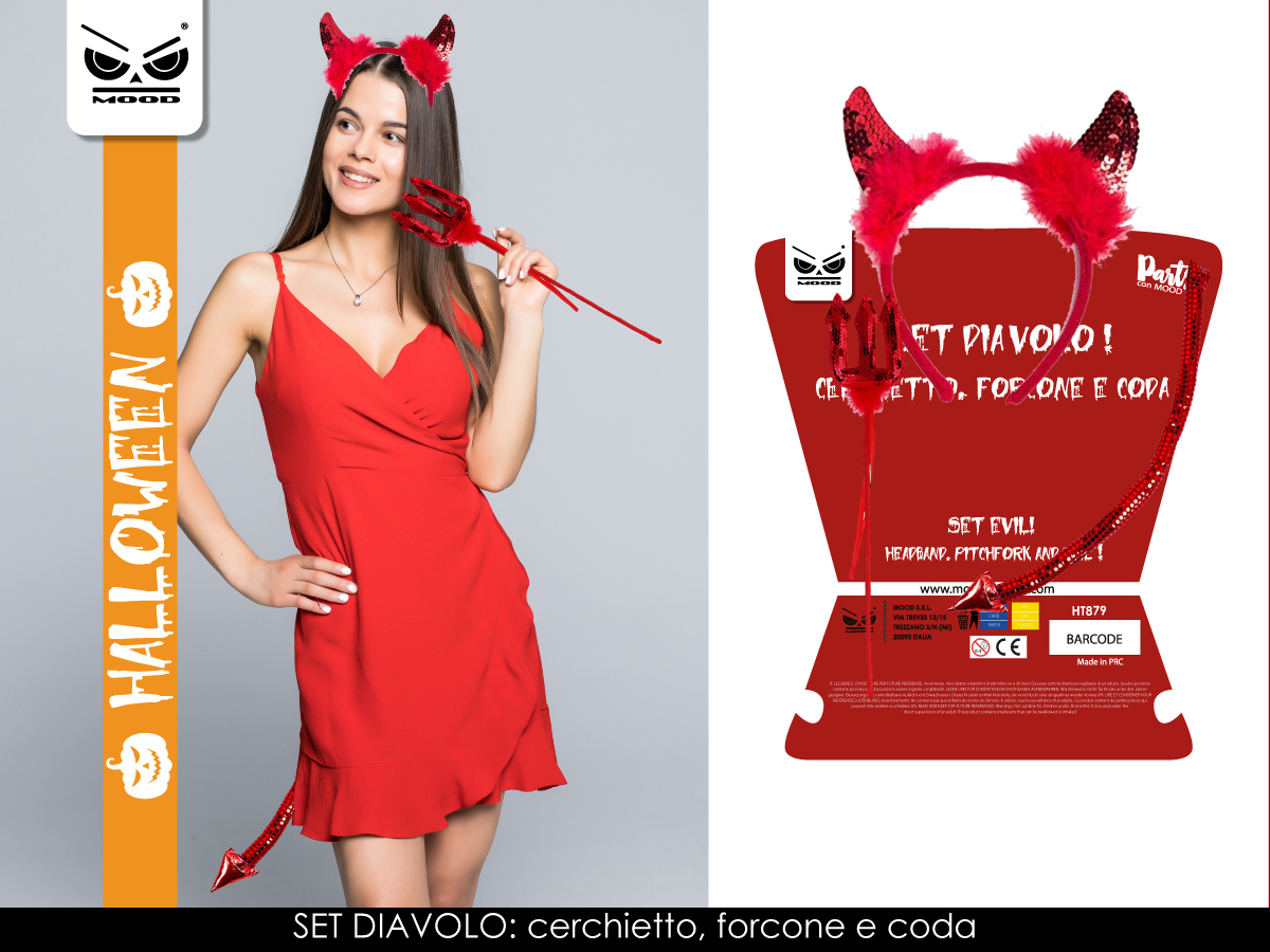 CERCHIETTO FORCONE E CODA DIAVOLO SET 3 PZ