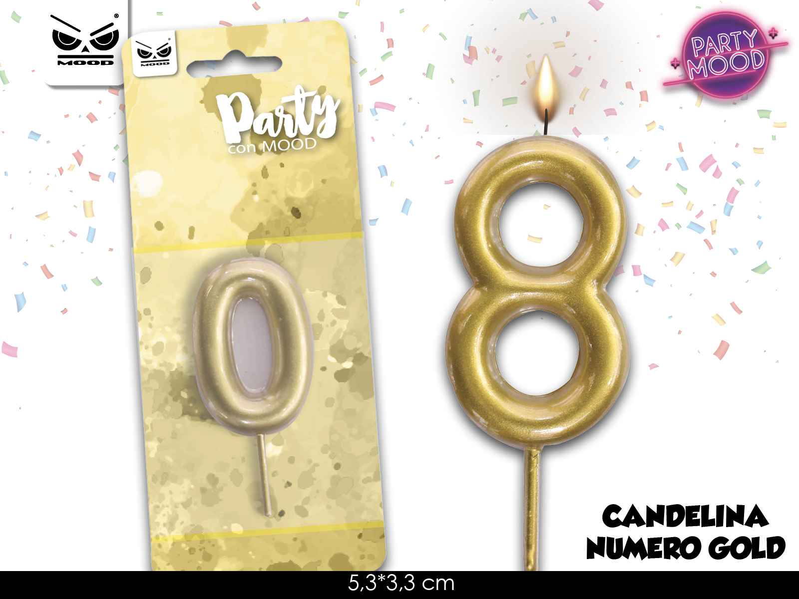 Candelina numero 5 color oro