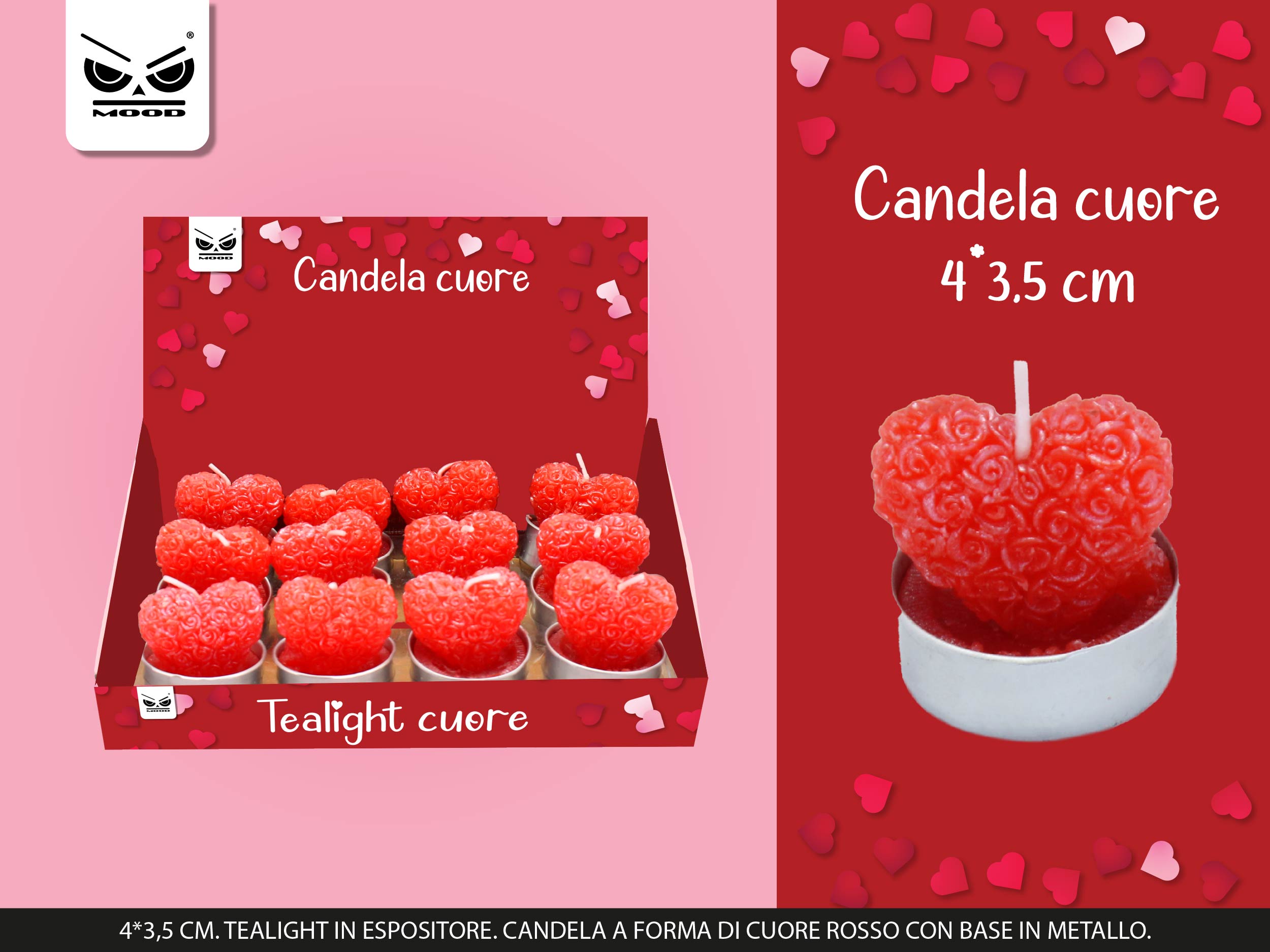 Candela tealight a forma di rosa