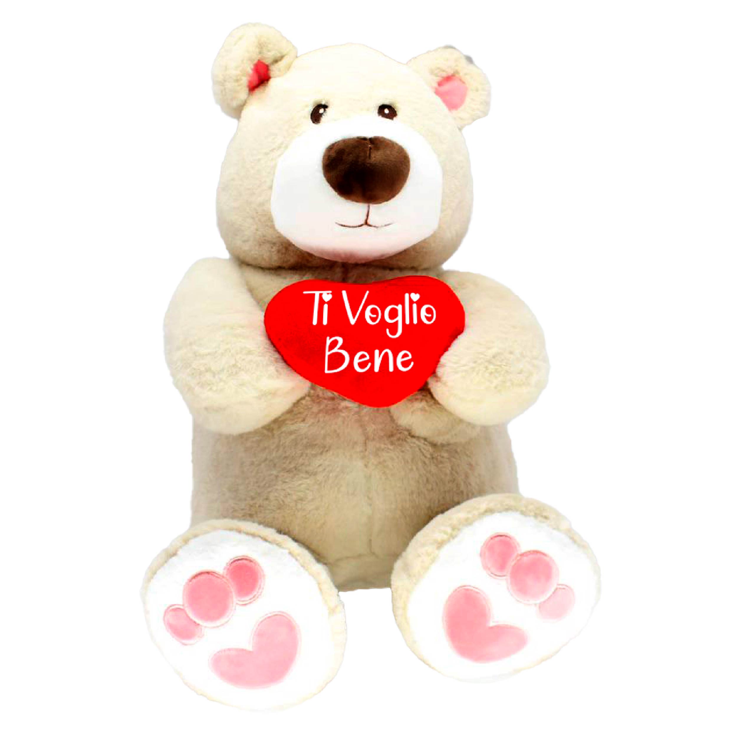 1 Peluche Orsetto Bianco Love con Cuore 15 cm Peluches San